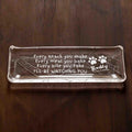 Personalized Crystal Glass Serving Tray, Japanese Style Sushi Plate, Funny Plate with Dog's or Cat's Name, Gift for Pet Owner