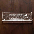 Personalized Crystal Glass Serving Tray, Japanese Style Sushi Plate, Funny Plate with Dog's or Cat's Name, Gift for Pet Owner