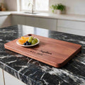 Personalized Solid Wood Cutting Board with Stand, Single Piece African Wood Chopping Board, Engraved New Couple Gift, Wedding Gift