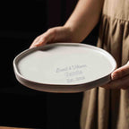 Personalized Rustic ceramic plate / Stoneware plate, New Couple Wedding Gift