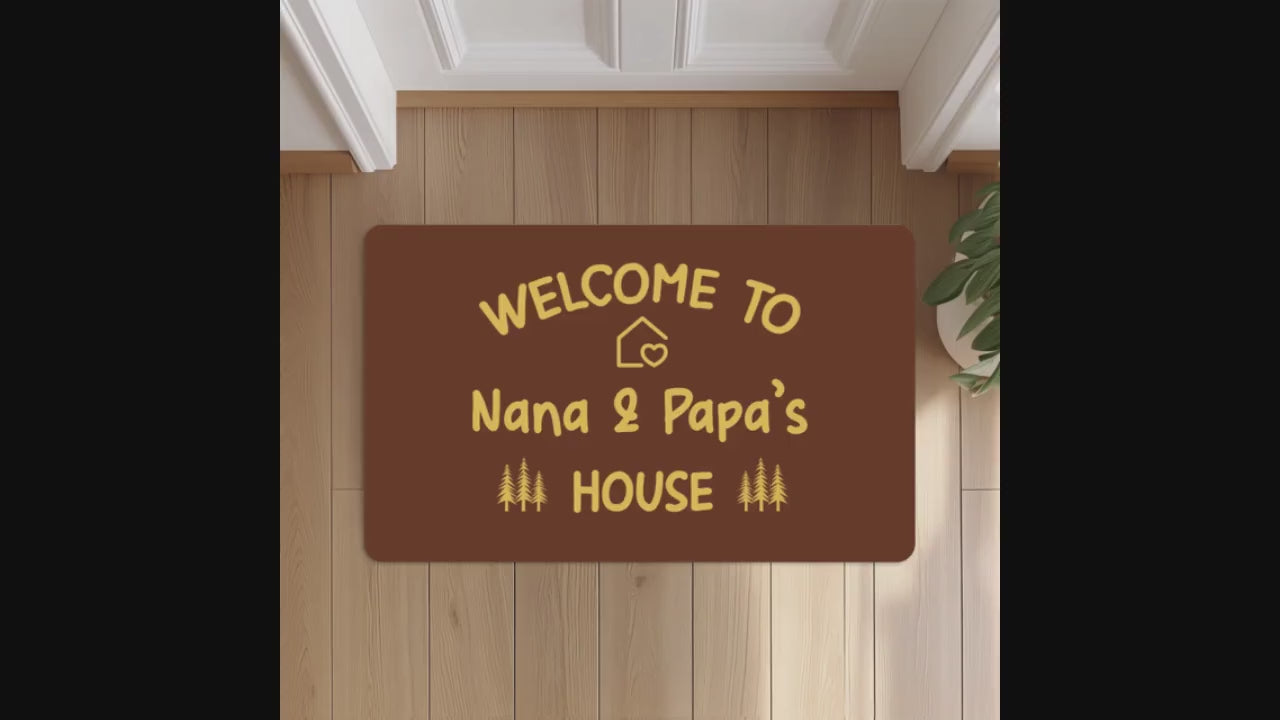 Personalized Nana Papa Doormat, Custom Grandma Grandpa Doormat, Welcome Door mat, Housewarming Home Grandparents Gift 18''x30'' sized