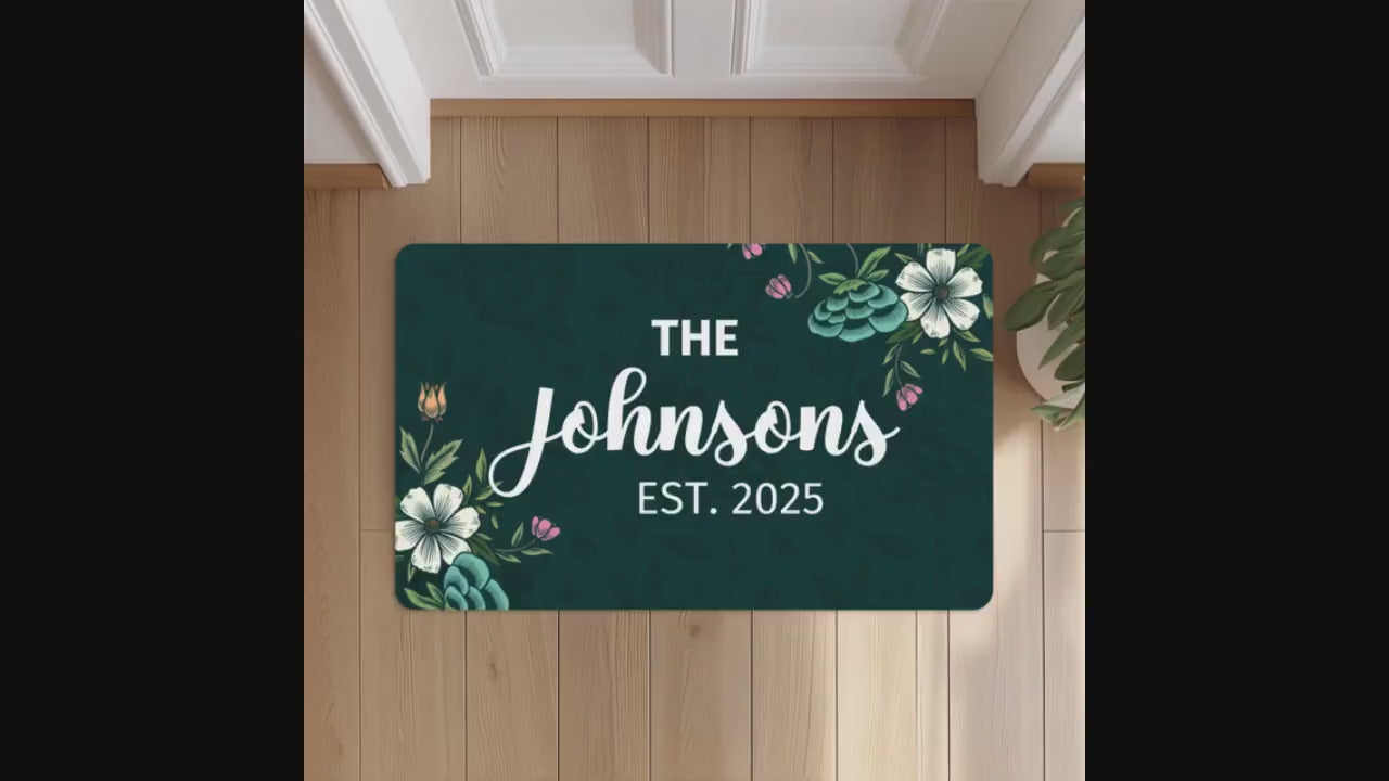 Personalized 18x30'' Family Doormat, Custom Last Name and Est Year Doormat, Welcome Door mat, Housewarming Home Gift 18''x30'' sized
