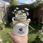 Personalized Anniversary Ceramic Garden Flower Pot, Hanging Planter, Celebration/Milestone Gift for Friend, Husband, Wife, Colleague